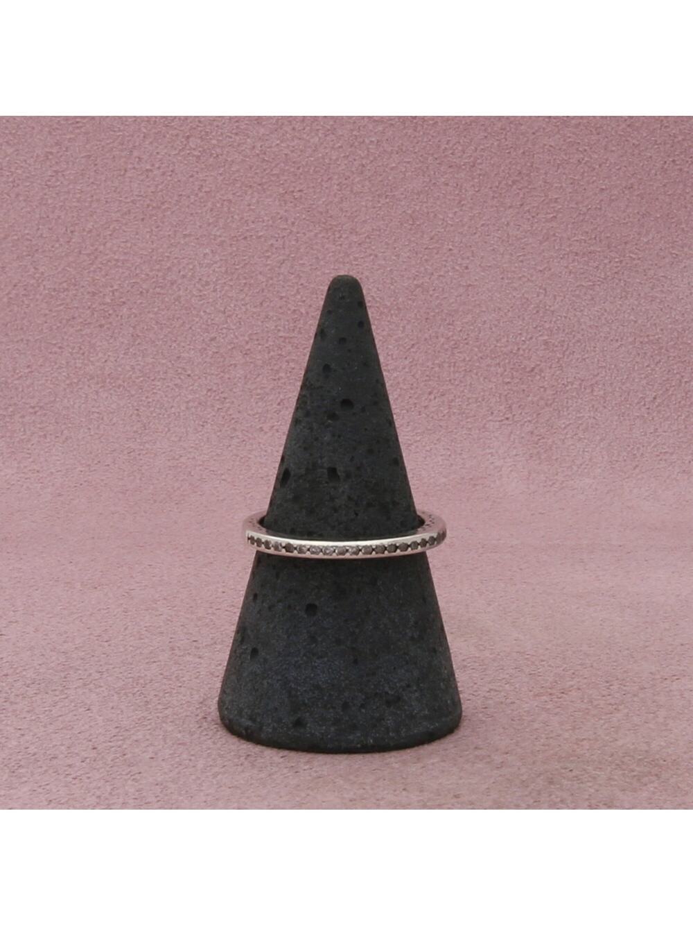 sterling silver dainty cz stack band ring size 7.5
